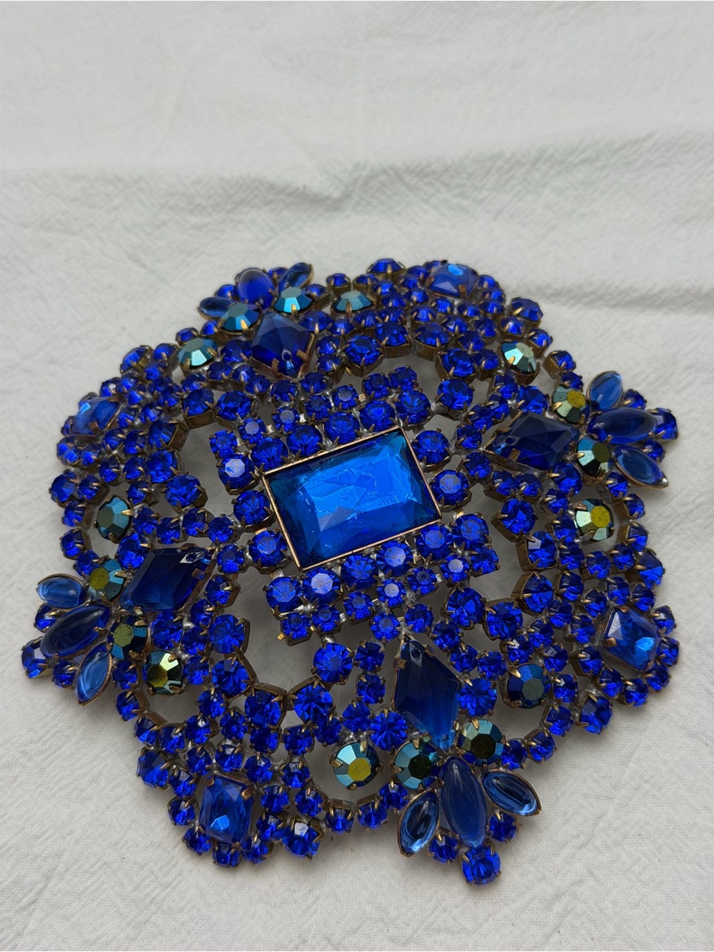 Vintage Royal Blue Bijoux MG Statement Brooch
